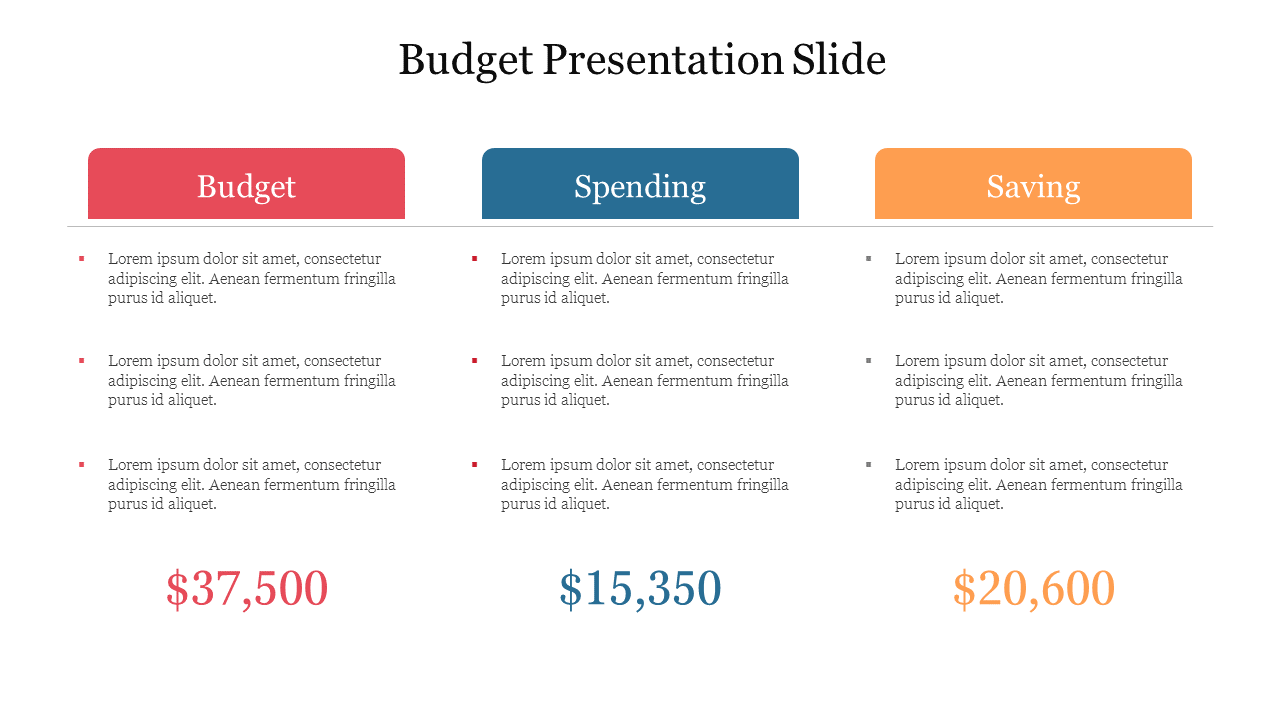 Budget Presentation Slide